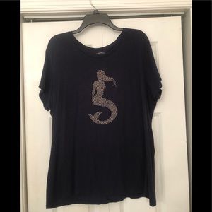 Bass Mermaid Navy short sleeve shirt